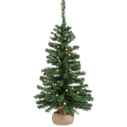 Árboles De Mesa Y Ramas De Abeto>DecoWoerner Árbol De Navidad Deco Con LED Y Bolsa De Yute 75 Cm verde