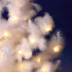 Luces De Navidad>DecoWoerner Árbol Decorativo Con Plumas, LED Cálido, 90 Cm blanco