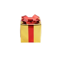 Figuras De Navidad>DecoWoerner Regalo De Navidad 20 Cm Dorado Con Lazo Rojo oro
