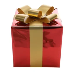 Figuras De Navidad>DecoWoerner Regalo De Navidad 20 Cm Con Lazo Dorado rojo