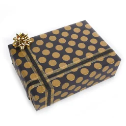 Papel De Regalo|Go Green - Envoltorio Para Regalo Ecológico>DecoWoerner Rollo De Papel De Envolver Ecológico Con Puntos Dorados 50 Cm X 50 M oro