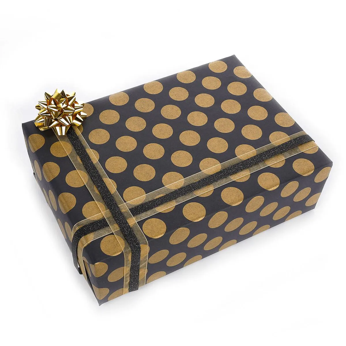Papel De Regalo|Go Green - Envoltorio Para Regalo Ecológico>DecoWoerner Rollo De Papel De Envolver Ecológico Con Puntos Dorados 50 Cm X 50 M oro