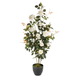 Decoración Temática|Árboles Artificiales>DecoWoerner Rosal Artificial En Maceta 115 Cm blanco