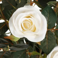 Decoración Temática|Árboles Artificiales>DecoWoerner Rosal Artificial En Maceta 115 Cm blanco