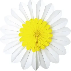 Decoración Temática|Decoración De Verano>DecoWoerner Rosetón De Papel Ignífugo Con Flor De Margarita 50 Cm Ø blanco