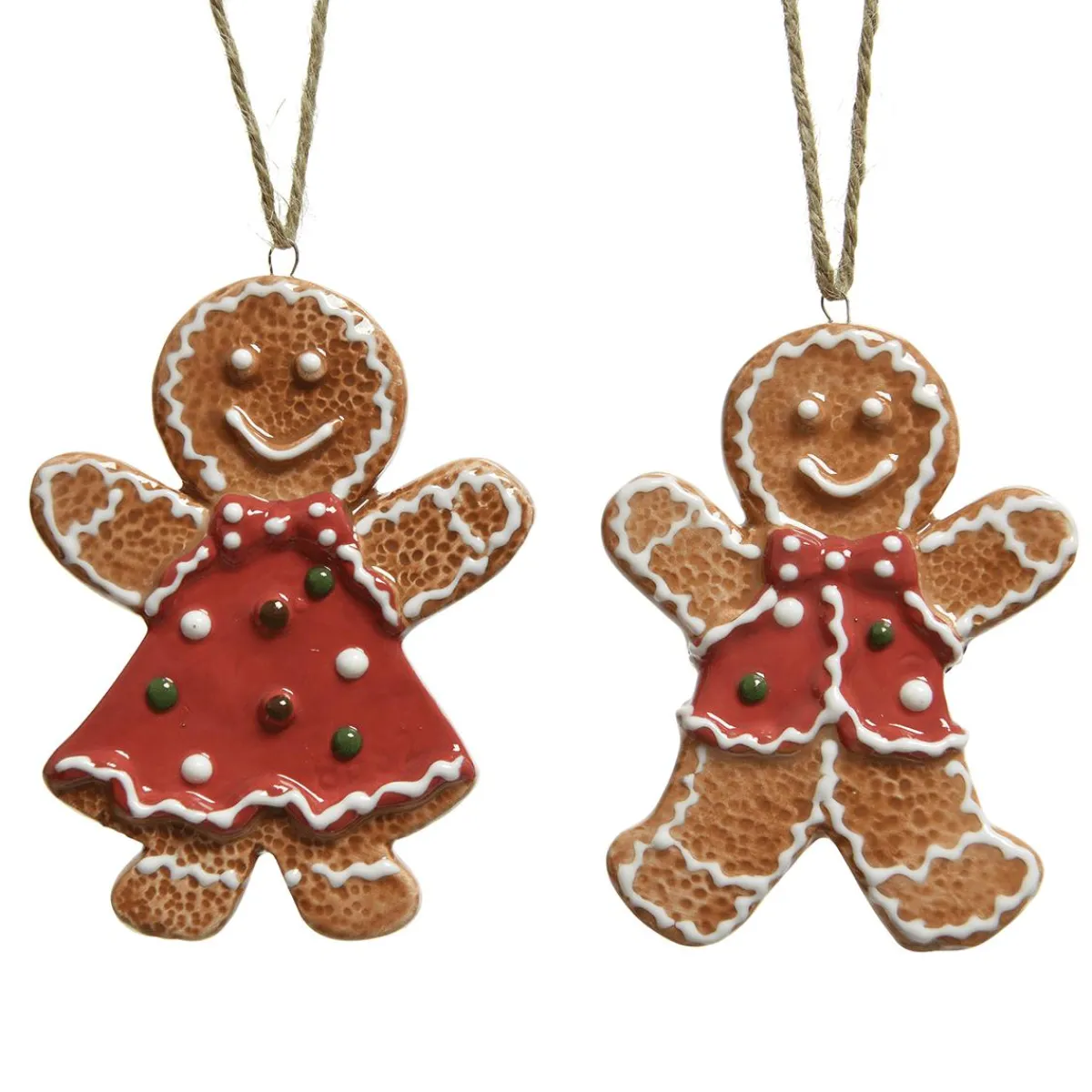 Figuras De Navidad|Pan Y Pastel>DecoWoerner Set De 2 Colgadores De Pan De Jengibre De 9 Cm marrón