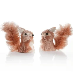 Decoración De Animales|Decoración De Otoño>DecoWoerner Set De 2 Figuras Decorativas De Ardilla, 11 Cm De Altura marrón