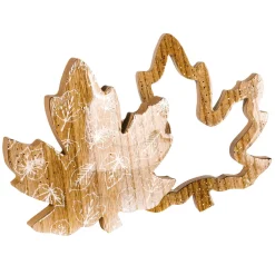 Decoración Natural|Decoración De Otoño>DecoWoerner Set De 2 Hojas De Arce De Madera Decorativas De Color marrón
