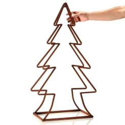 Figuras De Navidad>DecoWoerner Silueta De Abeto Metálico Patinado 49 X 23 X 90 Cm marrón