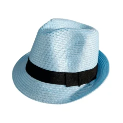 Decoración De Verano>DecoWoerner Sombrero De Paja Claro Con Banda Negra 30 X 25 X 15 Cm (largo X Ancho X Alto) azul