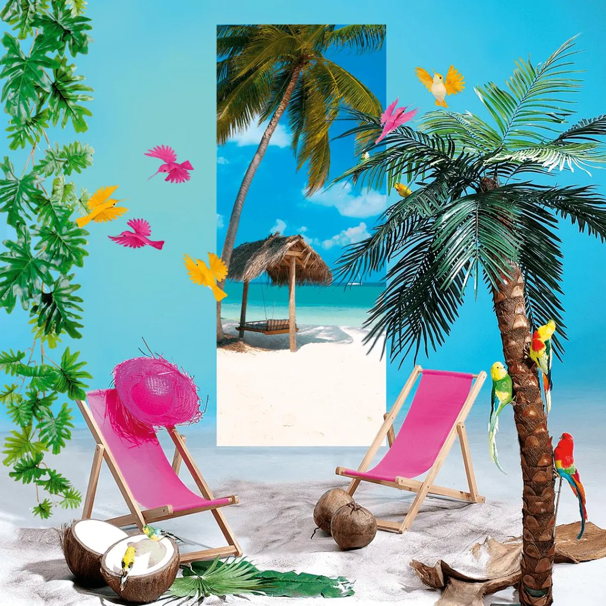 Decoración De Verano>DecoWoerner Sombrero De Paja Decorativo, Color Fucsia rosa