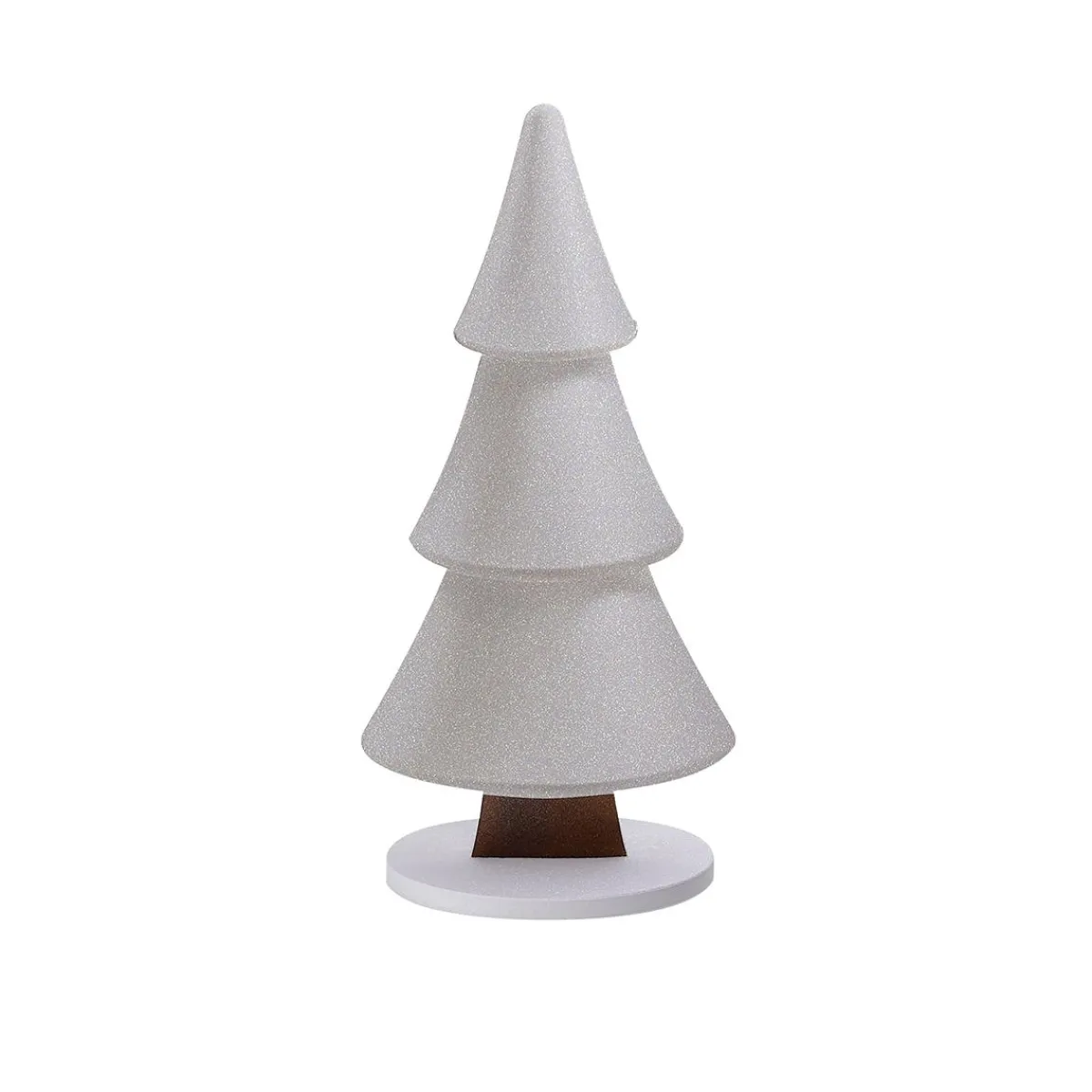 Decoración De Invierno|Figuras De Navidad>DecoWoerner Soporte De Abeto De Nieve Con Purpurina 17 X 34 Cm Plata blanco