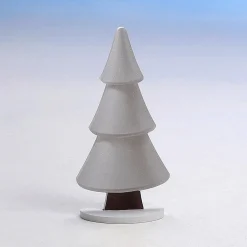 Decoración De Invierno|Figuras De Navidad>DecoWoerner Soporte De Abeto De Nieve Con Purpurina 17 X 34 Cm Plata blanco