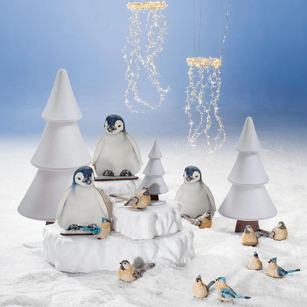 Decoración De Invierno|Figuras De Navidad>DecoWoerner Soporte De Abeto De Nieve Con Purpurina 17 X 34 Cm Plata blanco