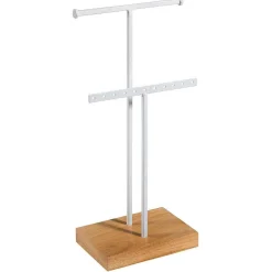 Expositores Para Tiendas>DecoWoerner Soporte De Joyería, Expositor En Forma De T 2 Piezas, Altura 32 Cm blanco
