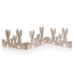 Decoración De Pascua>DecoWoerner Soporte De Madera Deco Conejo Valla 80 Cm marrón