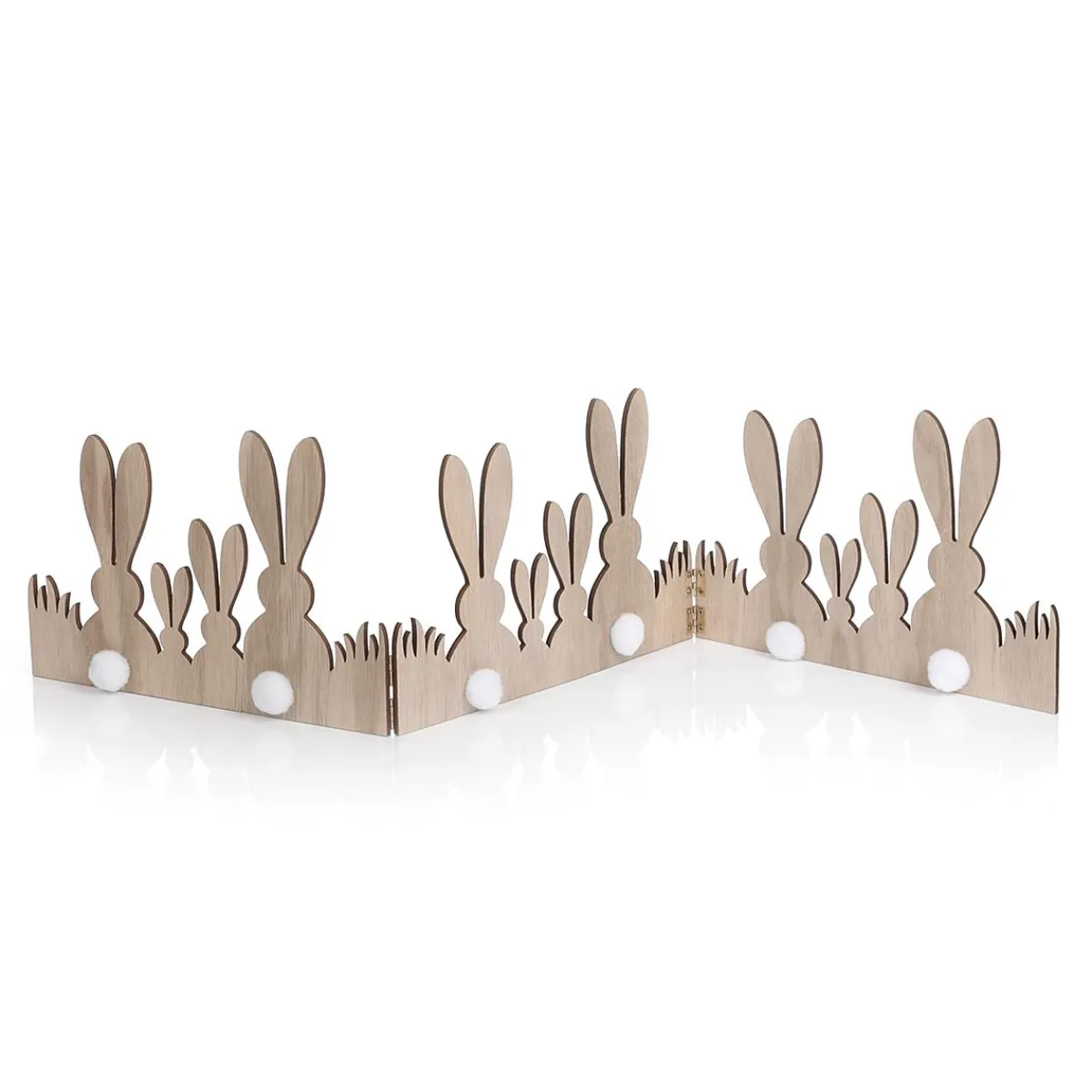 Decoración De Pascua>DecoWoerner Soporte De Madera Deco Conejo Valla 80 Cm marrón