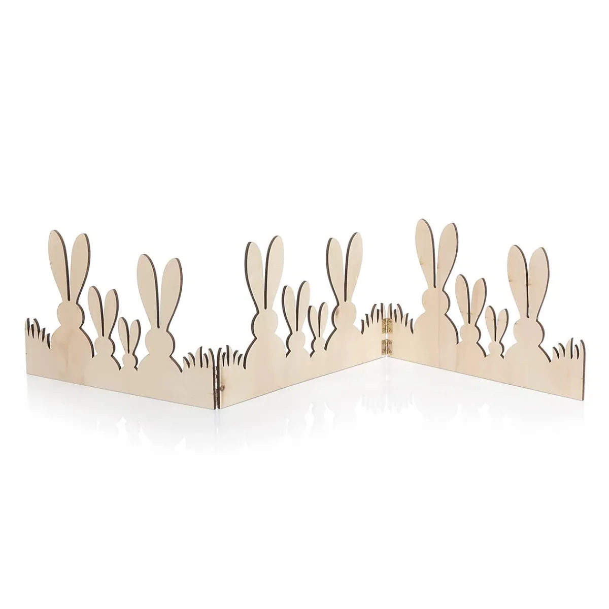 Decoración De Pascua>DecoWoerner Soporte De Madera Deco Conejo Valla 80 Cm marrón