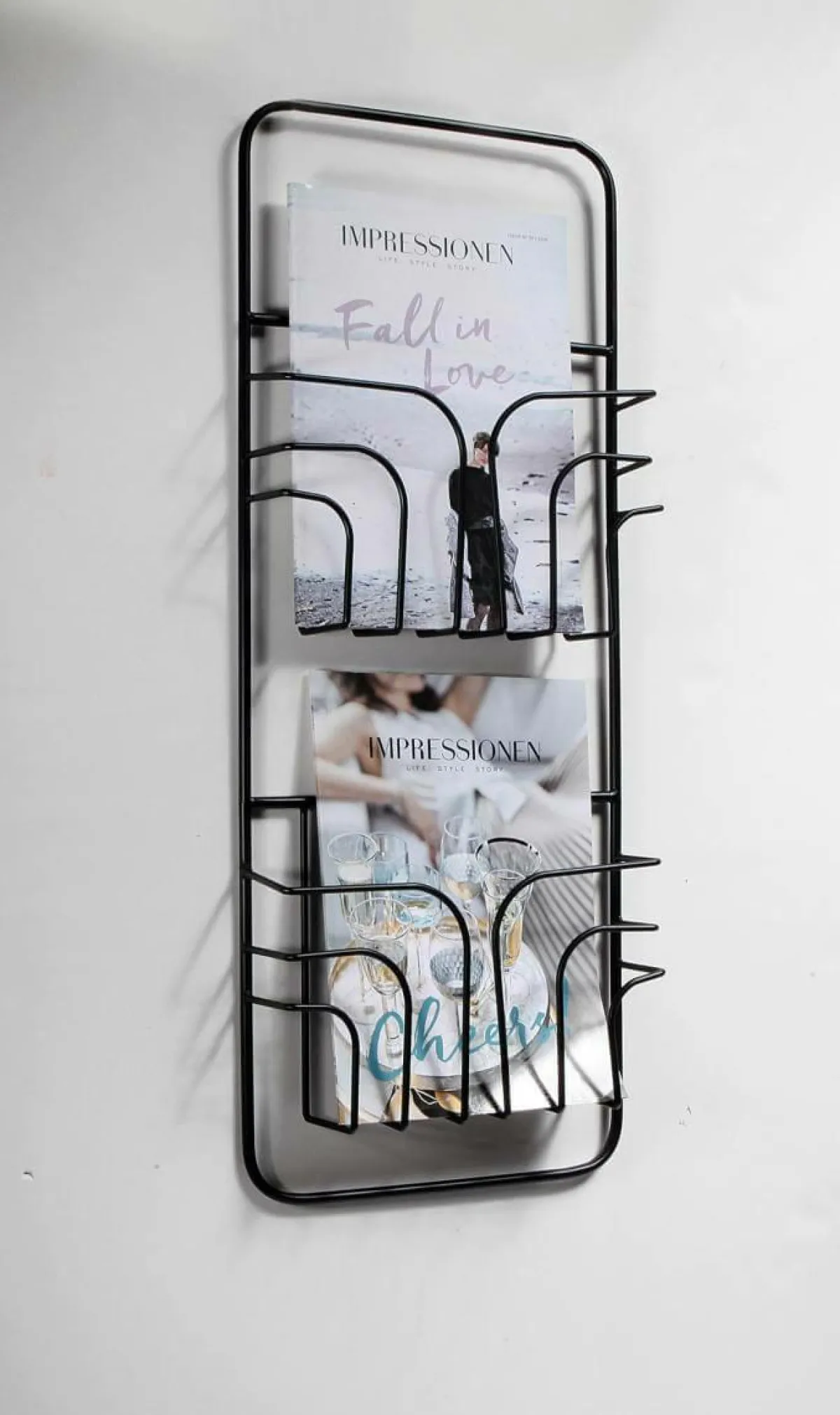 Expositores Para Tiendas>DecoWoerner Soporte De Pared Para Folletos, 2 Compartimentos, Longitud 73 Cm negro