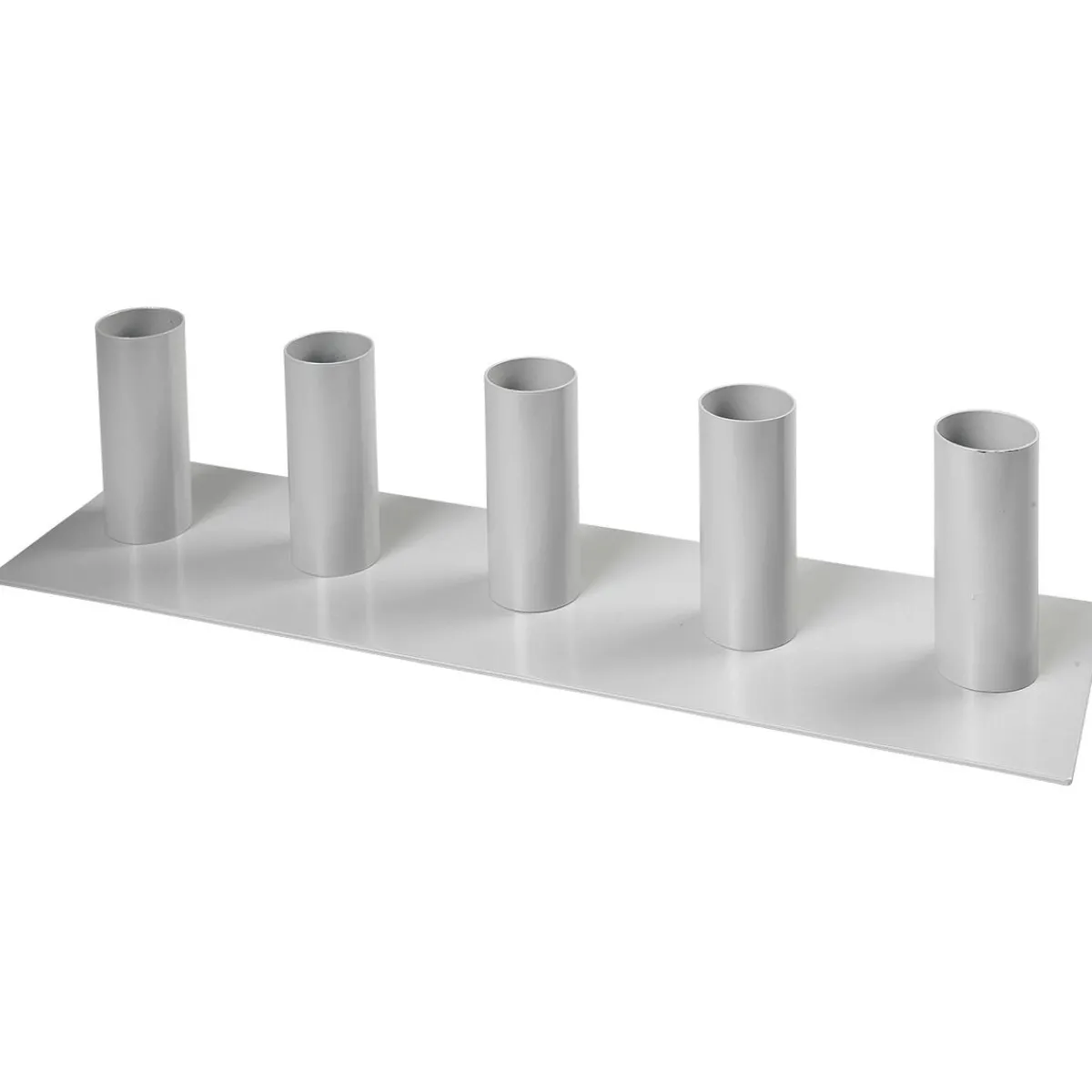 Decoración Natural|Macetas Y Artículos De Decoración>DecoWoerner Soporte Metálico 5 Recipientes, 15 Cm De Altura, Gris, Recto plata