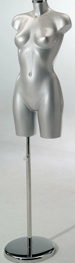 Bustos De Costura|Maniquíes>DecoWoerner Soporte Metálico Para Torsos, Alojamiento Para Sujeción De Piernas plata
