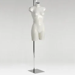 Bustos De Costura|Maniquíes>DecoWoerner Soporte Metálico Para Torsos, Alojamiento Para Sujeción De Nuca plata