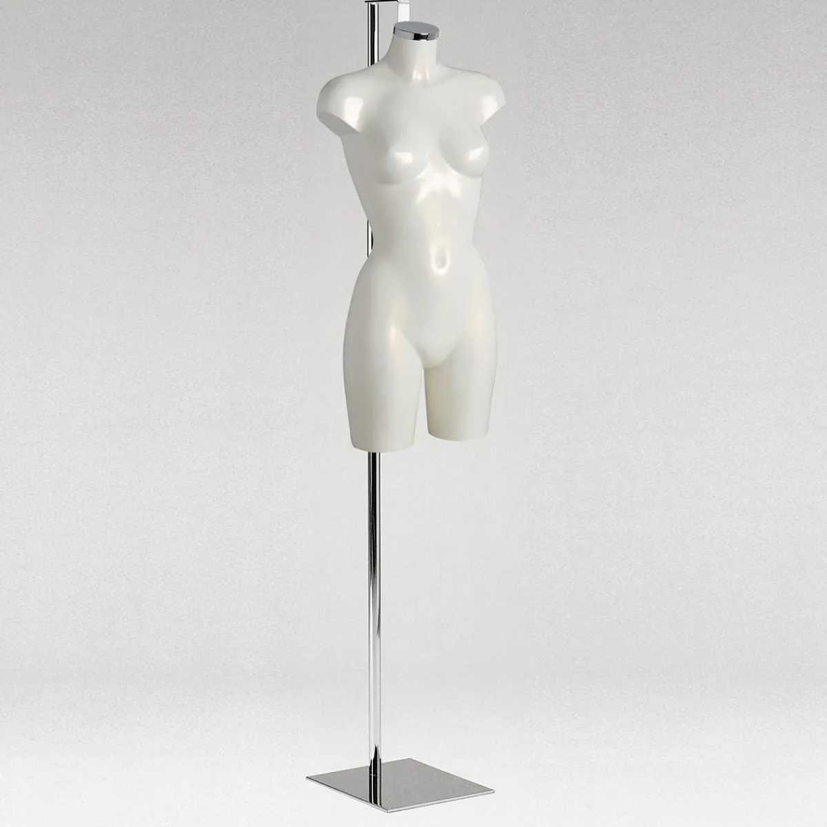 Bustos De Costura|Maniquíes>DecoWoerner Soporte Metálico Para Torsos, Alojamiento Para Sujeción De Nuca plata
