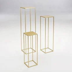 Expositores Para Tiendas|Macetas Y Artículos De Decoración>DecoWoerner Soporte Para Plantas Juego De Mesa Gold 3pcs. oro