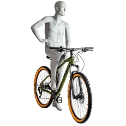 Maniquíes>DecoWoerner Sport Maniquí Hombre Motorista, Excursionista - Pierna Derecha Levantada Y Brazos Derechos Doblados Gris
