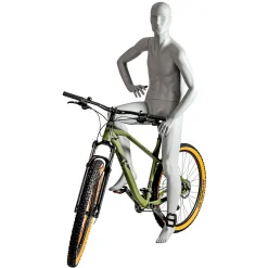Maniquíes>DecoWoerner Sport Maniquí Hombre Motorista, Excursionista - Pierna Derecha Levantada Y Brazos Derechos Doblados Gris