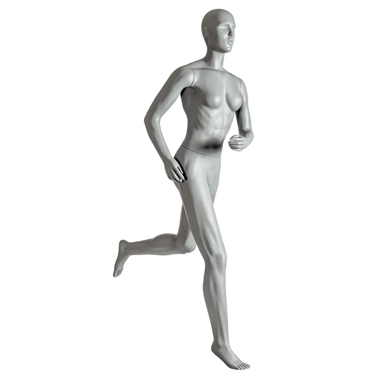Maniquíes>DecoWoerner Sport Maniquí Mujer Corredora - Pierna Izquierda Levantada Gris
