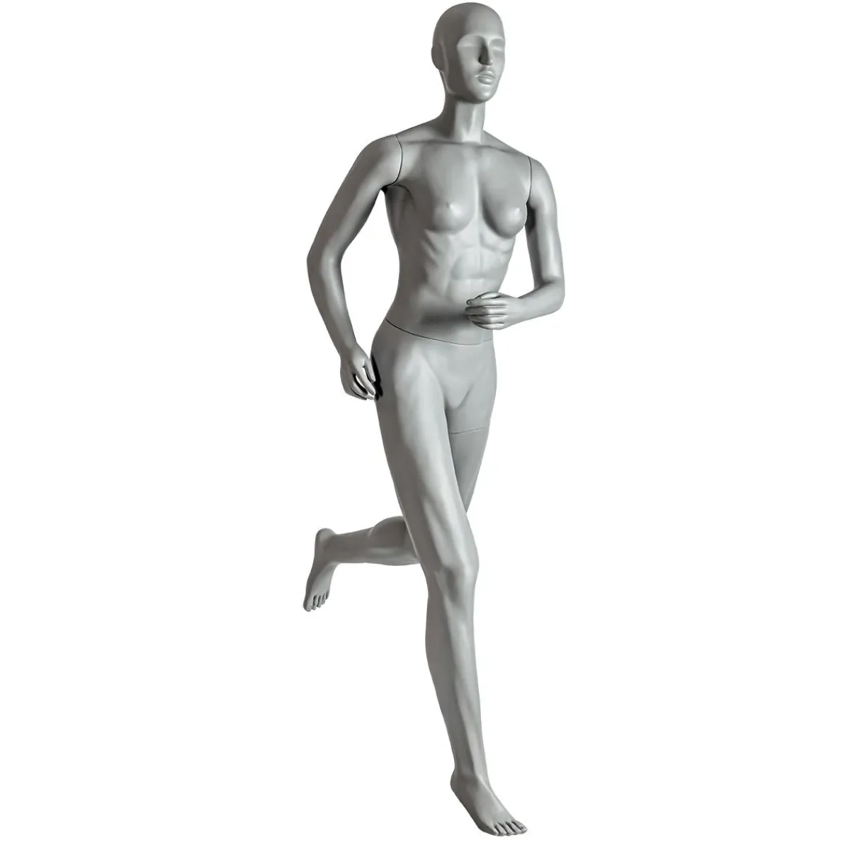 Maniquíes>DecoWoerner Sport Maniquí Mujer Corredora - Pierna Izquierda Levantada Gris