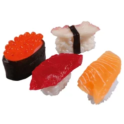 Platos Y Comida Rápida|Pescados Y Mariscos>DecoWoerner Sushi Set Maniquí De Comida, Set 4 Piezas rojo