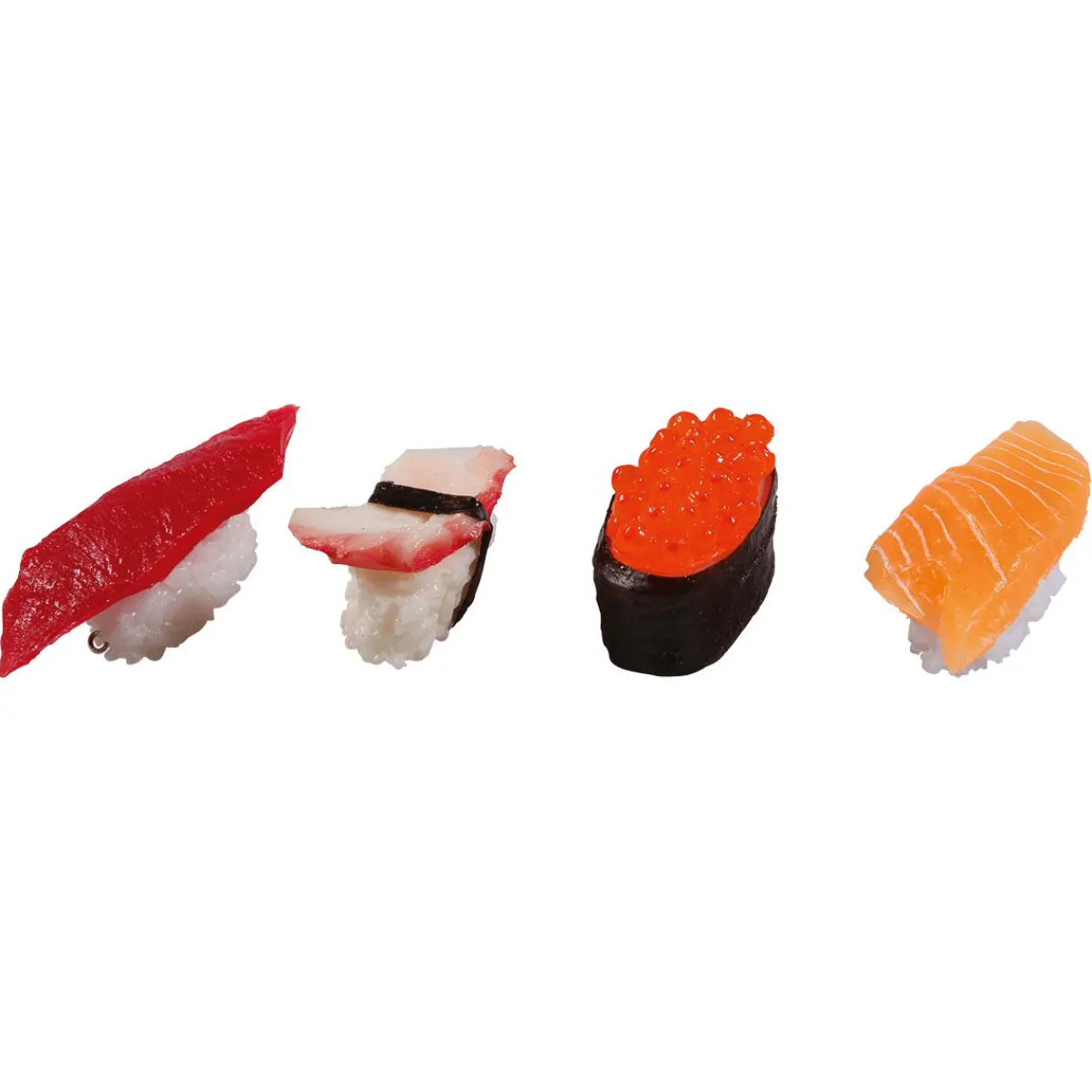 Platos Y Comida Rápida|Pescados Y Mariscos>DecoWoerner Sushi Set Maniquí De Comida, Set 4 Piezas rojo