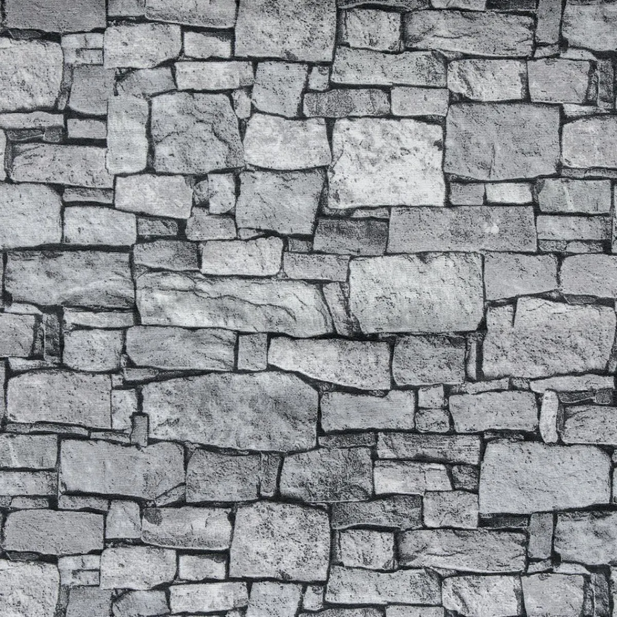 Telas>DecoWoerner Tejido Decorativo "Muro De Piedras", Anchura: 140 Cm Gris