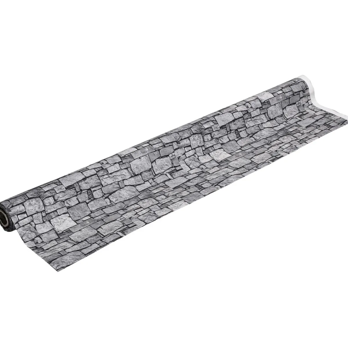 Telas>DecoWoerner Tejido Decorativo "Muro De Piedras", Anchura: 140 Cm Gris