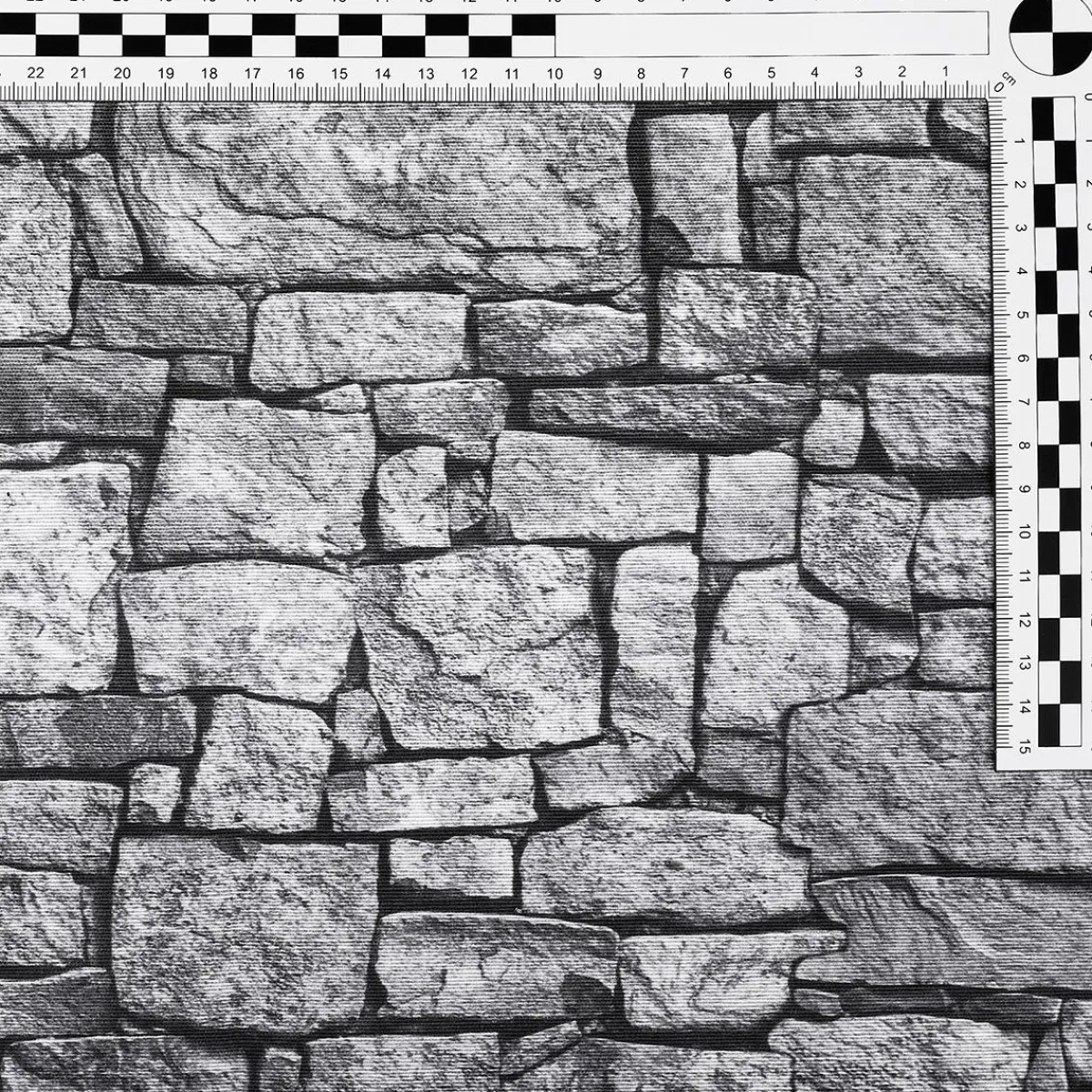 Telas>DecoWoerner Tejido Decorativo "Muro De Piedras", Anchura: 140 Cm Gris