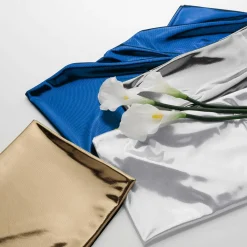 Telas>DecoWoerner Tela Brillante Jersey De Papel De Aluminio , Anchura: 106 Cm azul