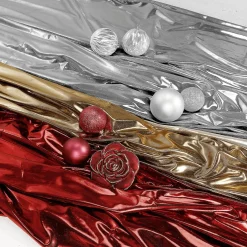 Telas>DecoWoerner Tela Brillante Jersey De Papel De Aluminio Color Plateado, Anchura: 110 Cm plata