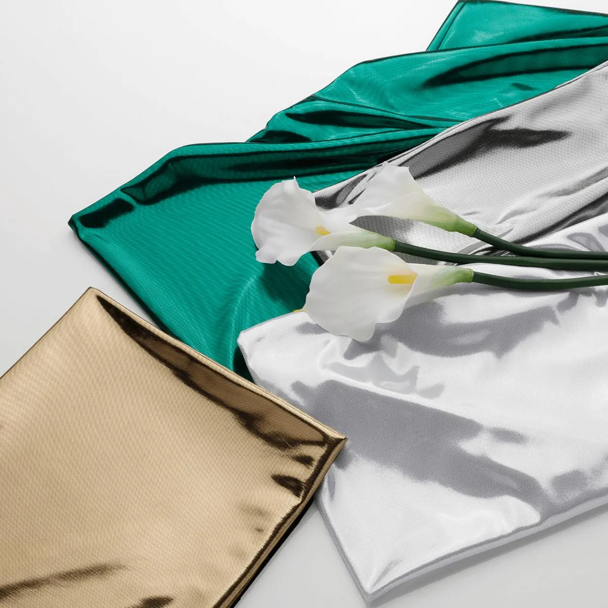 Telas>DecoWoerner Tela Brillante Jersey De Papel De Aluminio Color Plateado, Anchura: 110 Cm plata