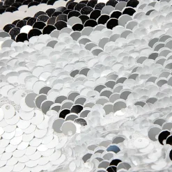 Telas|Decoración Temática>DecoWoerner Tela De Lentejuelas Reversibles /blanca, Anchura 145 Cm plata