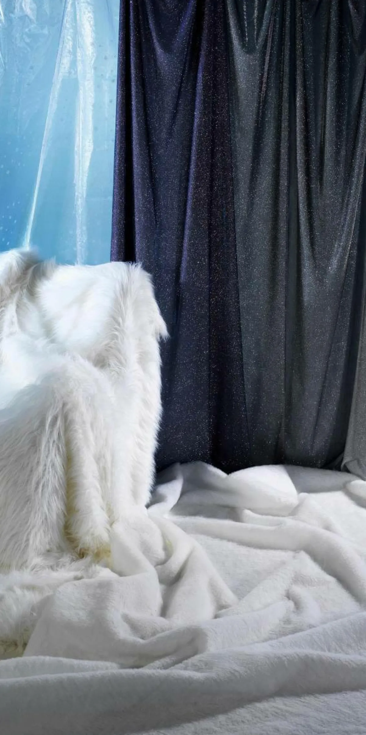 Decoración De Invierno|Telas>DecoWoerner Tela De Organza Copos De Nieve Anchura 150 Cm blanco