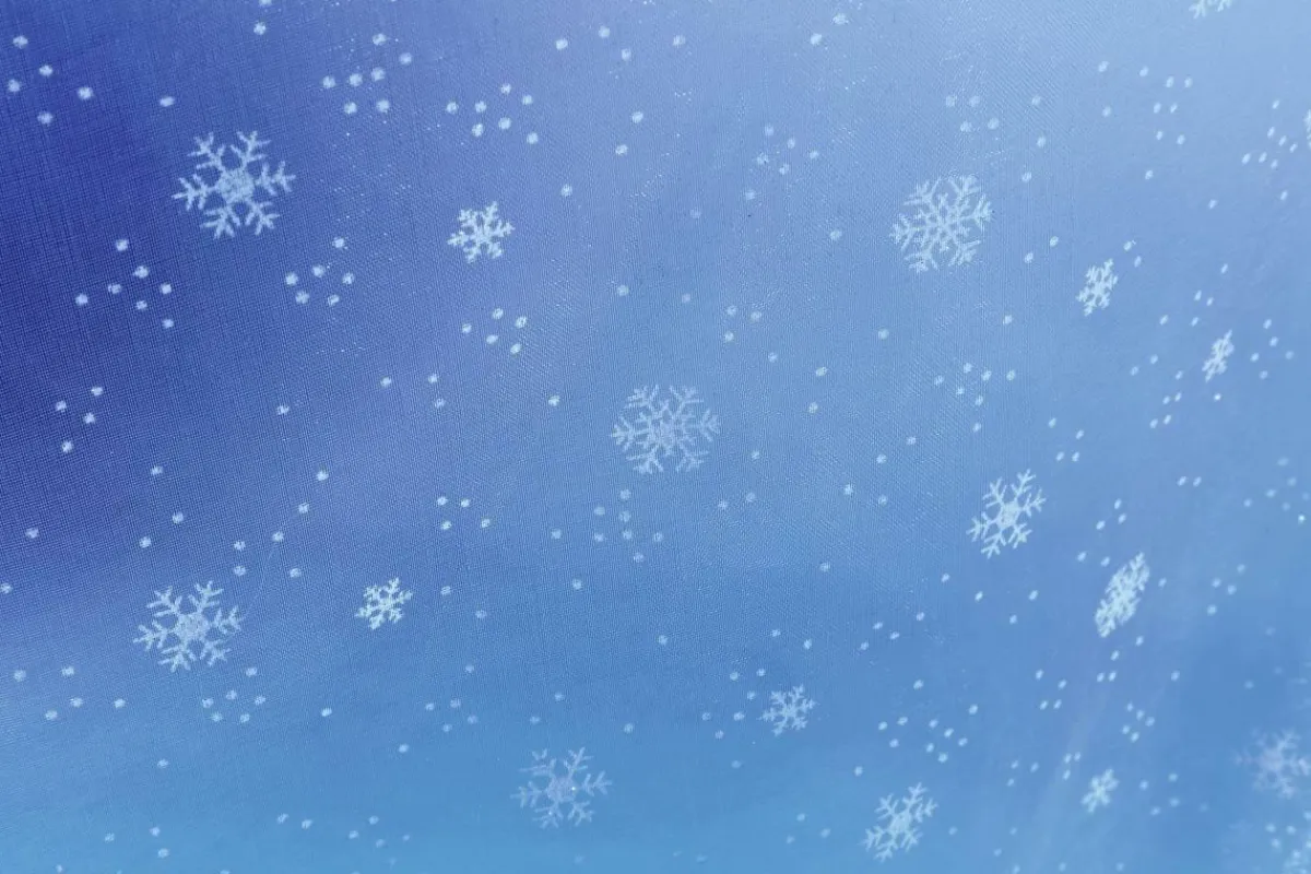 Decoración De Invierno|Telas>DecoWoerner Tela De Organza Copos De Nieve Anchura 150 Cm blanco