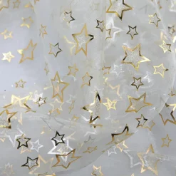 Telas>DecoWoerner Tela De Organza "Estrellitas" Anchura 145 Cm plata