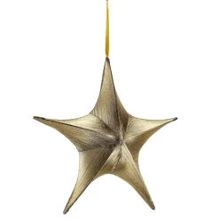 Estrella De Navidad>DecoWoerner Tela Decorativa Estrella Plegable Negro Con Cremallera, 40 Cm oro