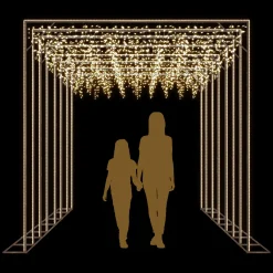 Decoración De Invierno|Luces De Navidad>DecoWoerner Túnel Luminoso Alumbrado Público CELESTE 3 X 4 M oro