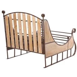 Decoración De Invierno|Decoración Navideña Xxl>DecoWoerner Trineo Decorativo Rústico Vintage 166 X 109 X 111 Cm Madera Y Metal marrón