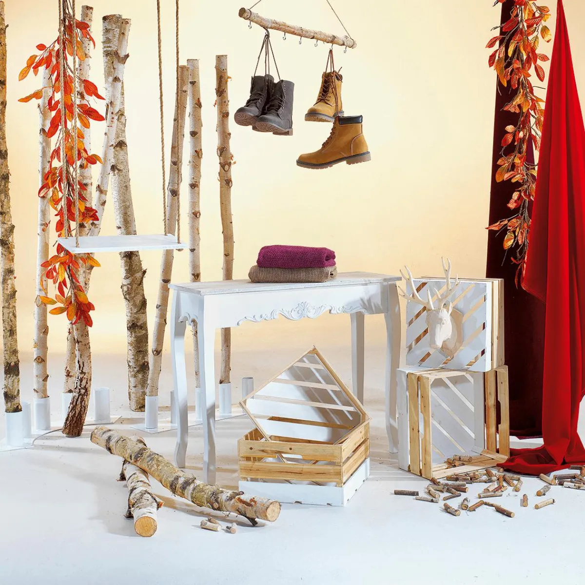 Decoración Natural|Decoración Temática>DecoWoerner Troncos De Abedul Decorativos, 200 Cm, 3 Piezas blanco