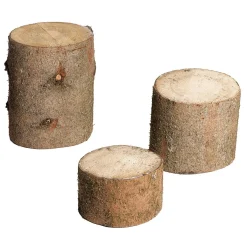 Decoración Natural|Decoración De Otoño>DecoWoerner Troncos De Madera Decorativos, Conjunto De 3 Pz. marrón