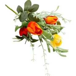 Decoración De Primavera|Flores Artificiales>DecoWoerner Tulipán Artificial Ramo De Salvia Verde Anaranjado 30 X 12 X 43 Cm (ancho X Largo X Alto) rojo